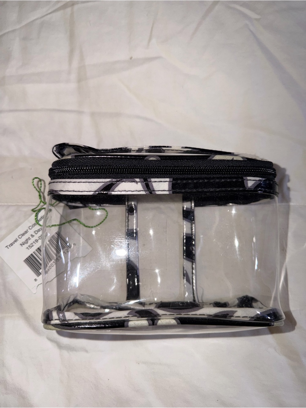 Vera Bradley Clear Cosmetic Bag with Black & White Trim